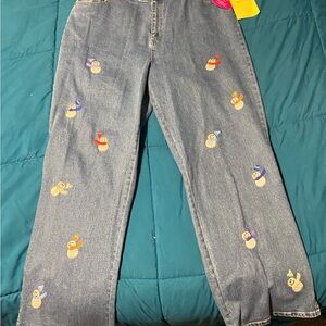 Vintage The Quaker Factory NWT Snowman flared leg blue denim jeans